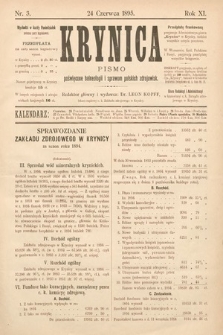 Krynica : pismo poświęcone balneologii i sprawom polskich zdrojowisk. 1895, nr 3