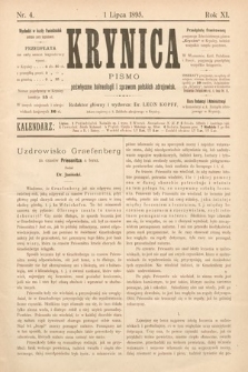Krynica : pismo poświęcone balneologii i sprawom polskich zdrojowisk. 1895, nr 4