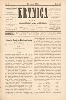 Krynica : pismo poświęcone balneologii i sprawom polskich zdrojowisk. 1895, nr 8