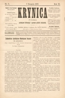 Krynica : pismo poświęcone balneologii i sprawom polskich zdrojowisk. 1895, nr 9