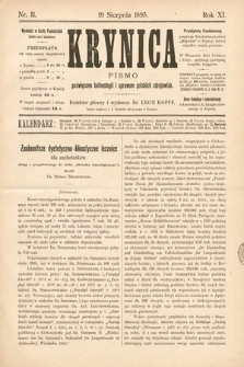 Krynica : pismo poświęcone balneologii i sprawom polskich zdrojowisk. 1895, nr 11
