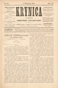 Krynica : pismo poświęcone balneologii i sprawom polskich zdrojowisk. 1895, nr 14