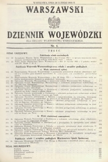 Warszawski Dziennik Wojewódzki : dla obszaru Województwa Warszawskiego. 1935, nr 4