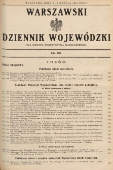Warszawski Dziennik Wojewódzki : dla obszaru Województwa Warszawskiego. 1935, nr 22