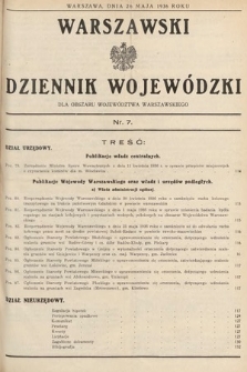 Warszawski Dziennik Wojewódzki : dla obszaru Województwa Warszawskiego. 1936, nr 7