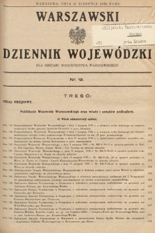 Warszawski Dziennik Wojewódzki : dla obszaru Województwa Warszawskiego. 1936, nr 12