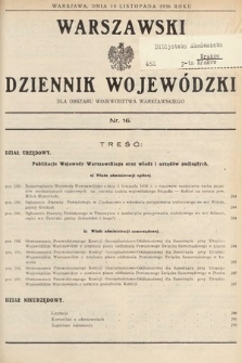 Warszawski Dziennik Wojewódzki : dla obszaru Województwa Warszawskiego. 1936, nr 16