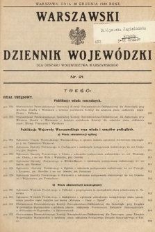 Warszawski Dziennik Wojewódzki : dla obszaru Województwa Warszawskiego. 1936, nr 21