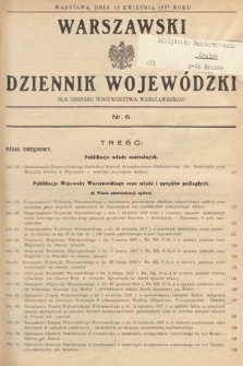 Warszawski Dziennik Wojewódzki : dla obszaru Województwa Warszawskiego. 1937, nr 6