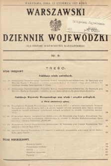 Warszawski Dziennik Wojewódzki : dla obszaru Województwa Warszawskiego. 1937, nr 9
