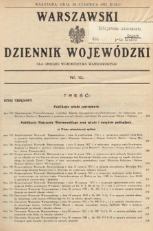 Warszawski Dziennik Wojewódzki : dla obszaru Województwa Warszawskiego. 1937, nr 10