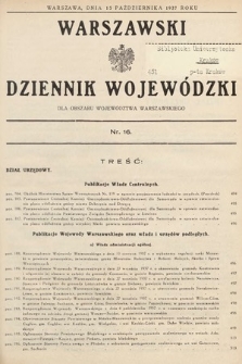 Warszawski Dziennik Wojewódzki : dla obszaru Województwa Warszawskiego. 1937, nr 16