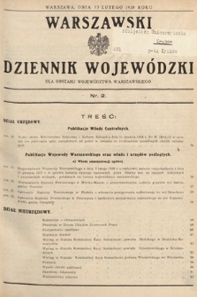 Warszawski Dziennik Wojewódzki : dla obszaru Województwa Warszawskiego. 1938, nr 2