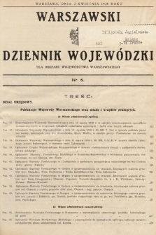 Warszawski Dziennik Wojewódzki : dla obszaru Województwa Warszawskiego. 1938, nr 5