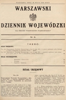 Warszawski Dziennik Wojewódzki : dla obszaru Województwa Warszawskiego. 1938, nr 9