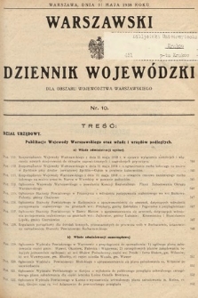 Warszawski Dziennik Wojewódzki : dla obszaru Województwa Warszawskiego. 1938, nr 10