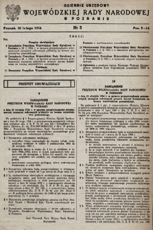 Dziennik Urzędowy Wojewódzkiej Rady Narodowej w Poznaniu. 1954, nr 3
