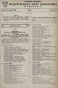 Dziennik Urzędowy Wojewódzkiej Rady Narodowej w Poznaniu. 1954, nr 4