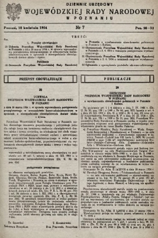 Dziennik Urzędowy Wojewódzkiej Rady Narodowej w Poznaniu. 1954, nr 7