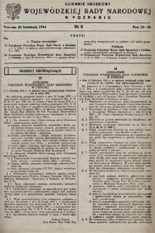 Dziennik Urzędowy Wojewódzkiej Rady Narodowej w Poznaniu. 1954, nr 8