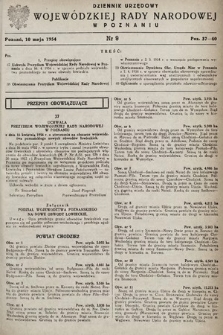 Dziennik Urzędowy Wojewódzkiej Rady Narodowej w Poznaniu. 1954, nr 9