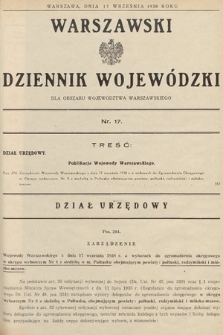 Warszawski Dziennik Wojewódzki : dla obszaru Województwa Warszawskiego. 1938, nr 17