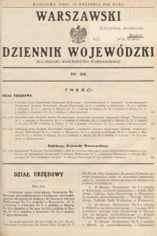 Warszawski Dziennik Wojewódzki : dla obszaru Województwa Warszawskiego. 1938, nr 23