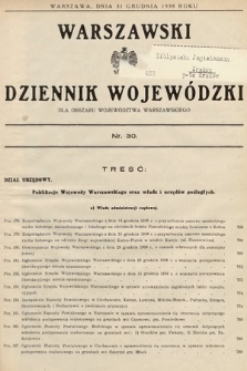Warszawski Dziennik Wojewódzki : dla obszaru Województwa Warszawskiego. 1938, nr 30