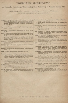 Dziennik Urzędowy Wojewódzkiej Rady Narodowej w Poznaniu. 1956, skorowidz alfabetyczny