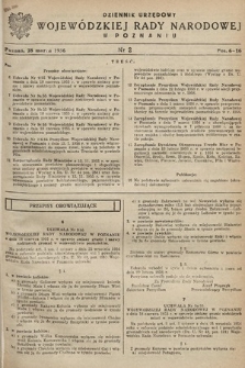 Dziennik Urzędowy Wojewódzkiej Rady Narodowej w Poznaniu. 1956, nr 2