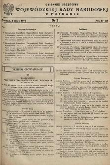 Dziennik Urzędowy Wojewódzkiej Rady Narodowej w Poznaniu. 1956, nr 3