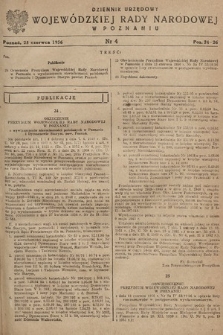 Dziennik Urzędowy Wojewódzkiej Rady Narodowej w Poznaniu. 1956, nr 4