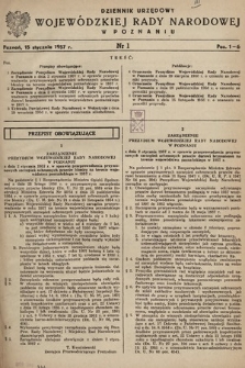Dziennik Urzędowy Wojewódzkiej Rady Narodowej w Poznaniu. 1957, nr 1