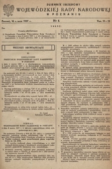 Dziennik Urzędowy Wojewódzkiej Rady Narodowej w Poznaniu. 1957, nr 4