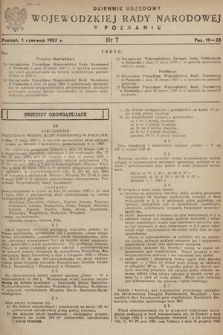 Dziennik Urzędowy Wojewódzkiej Rady Narodowej w Poznaniu. 1957, nr 7