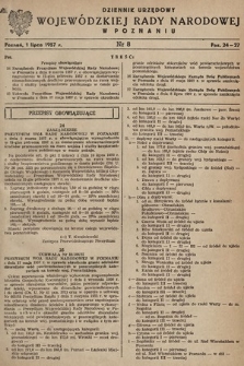 Dziennik Urzędowy Wojewódzkiej Rady Narodowej w Poznaniu. 1957, nr 8