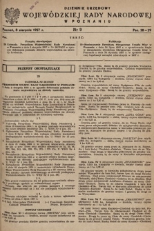 Dziennik Urzędowy Wojewódzkiej Rady Narodowej w Poznaniu. 1957, nr 9