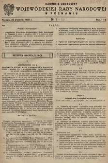 Dziennik Urzędowy Wojewódzkiej Rady Narodowej w Poznaniu. 1958, nr 1