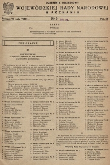 Dziennik Urzędowy Wojewódzkiej Rady Narodowej w Poznaniu. 1958, nr 5