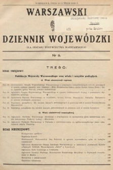 Warszawski Dziennik Wojewódzki : dla obszaru Województwa Warszawskiego. 1939, nr 3