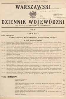 Warszawski Dziennik Wojewódzki : dla obszaru Województwa Warszawskiego. 1939, nr 6