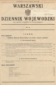 Warszawski Dziennik Wojewódzki : dla obszaru Województwa Warszawskiego. 1939, nr 8