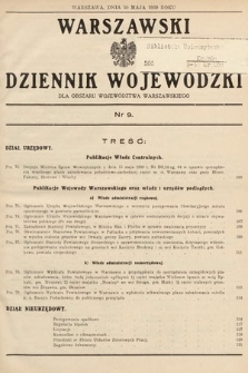 Warszawski Dziennik Wojewódzki : dla obszaru Województwa Warszawskiego. 1939, nr 9