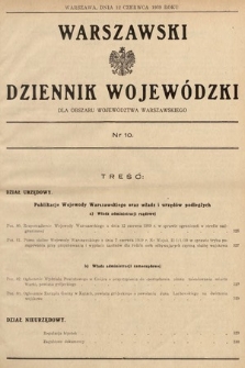 Warszawski Dziennik Wojewódzki : dla obszaru Województwa Warszawskiego. 1939, nr 10