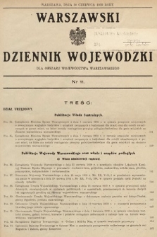 Warszawski Dziennik Wojewódzki : dla obszaru Województwa Warszawskiego. 1939, nr 11