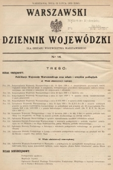 Warszawski Dziennik Wojewódzki : dla obszaru Województwa Warszawskiego. 1939, nr 14