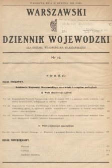 Warszawski Dziennik Wojewódzki : dla obszaru Województwa Warszawskiego. 1939, nr 15