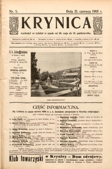 Krynica. 1908, nr 5