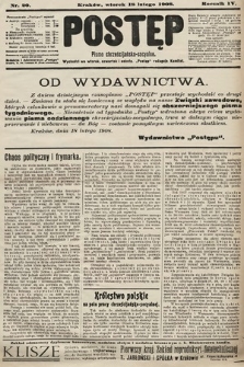 Postęp : pismo chrześcijańsko-socyalne. 1908, nr 20