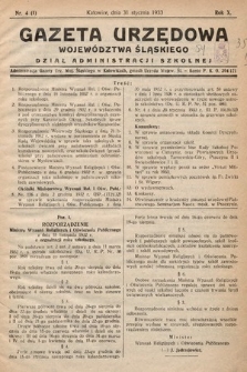 Gazeta Urzędowa Województwa Śląskiego. Dział Administracji Szkolnej. 1933, nr 4 (1)